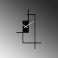 Ceas de perete, Corner, Dimensiuni: 49 x 30 cm, Negru