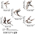 Decoratiune de perete, Birds-2, Dimensiune 1: 19 x 14 cm, Multicolor