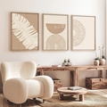 Set 3 tablouri decorative, Huhu259, Cadru: 100% LEMN MASIV (Grosime: 2 cm), Multicolor