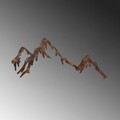 Decoratiune de perete, Rusty Mountain, Dimensiune: 45 x 70 cm, Maro antichizat