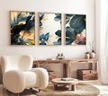 Set 3 tablouri decorative, Huhu217, Lemn masiv, Multicolor