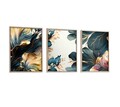Set 3 tablouri decorative, Huhu217, Lemn masiv, Multicolor