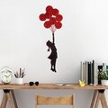 Decoratiune de perete, Banksy, 100 x 34 cm, Roșu/Negru