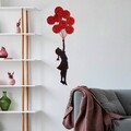 Decoratiune de perete, Banksy, 100 x 34 cm, Roșu/Negru
