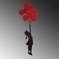Decoratiune de perete, Banksy, 100 x 34 cm, Roșu/Negru