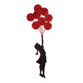 Decoratiune de perete, Banksy, 100 x 34 cm, Roșu/Negru