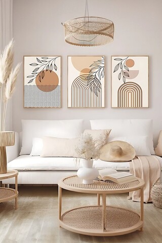 Set 3 tablouri decorative, Artsycllct6, MDF, Multicolor