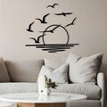 Decoratiune de perete, Spiaggia, Dimensiuni: 115 x 49 cm, Negru