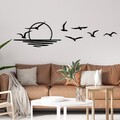 Decoratiune de perete, Spiaggia, Dimensiuni: 115 x 49 cm, Negru