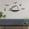 Decoratiune de perete, Spiaggia, Dimensiuni: 115 x 49 cm, Negru