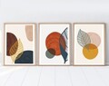 Set 3 tablouri decorative, Huhu209, Lemn masiv, Multicolor