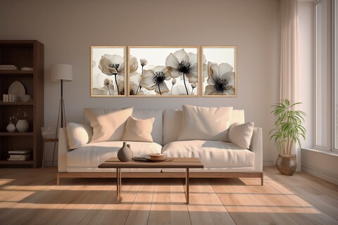 Set 3 tablouri decorative, Huhu305, Lemn masiv, Multicolor