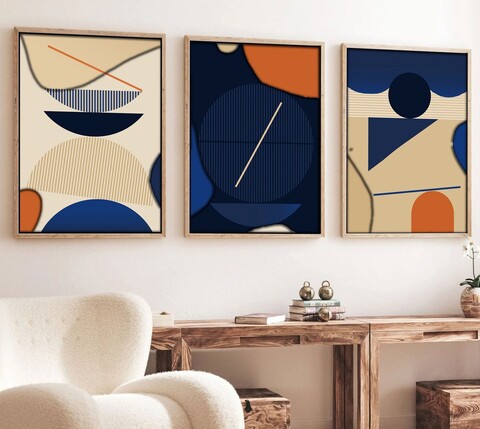 Set 3 tablouri decorative, Huhu101, Lemn masiv, Multicolor