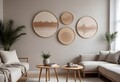 Set 4 tablouri decorative, Huhu300, Dimensiune: 45 x 45 cm (1 bucată), Multicolor
