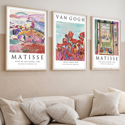 Set 3 tablouri decorative, Huhu268, Cadru: 100% LEMN MASIV (Grosime: 2 cm), Multicolor