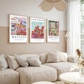 Set 3 tablouri decorative, Huhu268, Cadru: 100% LEMN MASIV (Grosime: 2 cm), Multicolor