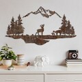 Decoratiune de perete, Rusty Landscape 1, Dimensiuni: 38 x 70 cm, Maro antichizat