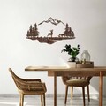Decoratiune de perete, Rusty Landscape 1, Dimensiuni: 38 x 70 cm, Maro antichizat