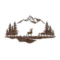 Decoratiune de perete, Rusty Landscape 1, Dimensiuni: 38 x 70 cm, Maro antichizat