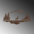 Decoratiune de perete, Rusty Landscape 1, Dimensiuni: 38 x 70 cm, Maro antichizat