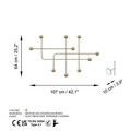 Cuier de perete, Samara-A, Grosime: 9 mm, Auriu