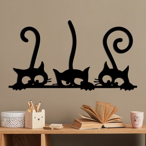 Decoratiune de perete, Cat 5, Dimensiune: 60 x 33 cm, Negru