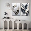 Set 2 tablouri decorative, 2P4570GSC-016, Lemn, Multicolor