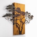Decoratiune de perete, Acacia Tree, Lățime: 90 cm Înălțime: 58 cm Adâncime: 3 cm, Multicolor