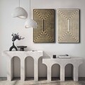 Set 2 tablouri decorative, 2P4570GSC-012, Lemn, Multicolor