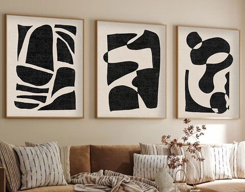 Set 3 tablouri decorative, Huhu201, Lemn masiv, Multicolor