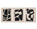 Set 3 tablouri decorative, Huhu201, Lemn masiv, Multicolor