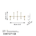 Cuier de perete, Iyon-A, Grosime: 9 mm, Auriu