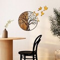 Decoratiune de perete, Tree And Birds, Lățime: 92 cm Înălțime: 71 cm Adâncime: 3 cm, Multicolor