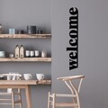 Decoratiune de perete, Welcome-5, (Grosime: 1,5 mm), Negru