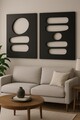 Tablou decorativ MDF (2 Pieces), Hhloyma00002, Grosime: 18 mm, Negru