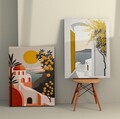 Set 2 tablouri decorative, 2KNV4328, Lemn, Multicolor