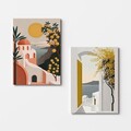 Set 2 tablouri decorative, 2KNV4328, Lemn, Multicolor