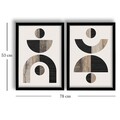 Set 2 tablouri decorative, 2P3853NISCT-014, Lemn, Maro / Nurcă / Alb / Negru