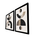 Set 2 tablouri decorative, 2P3853NISCT-014, Lemn, Maro / Nurcă / Alb / Negru