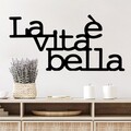 Decoratiune de perete, Vita E Bella 1, Dimensiune: 60 x 30 cm, Negru