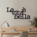 Decoratiune de perete, Vita E Bella 1, Dimensiune: 60 x 30 cm, Negru