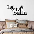 Decoratiune de perete, Vita E Bella 1, Dimensiune: 60 x 30 cm, Negru