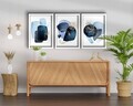 Set 3 tablouri decorative, 3P3853NISCT-006, Lemn, Bleumarin / Albastru / Nurcă / Alb