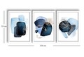 Set 3 tablouri decorative, 3P3853NISCT-006, Lemn, Bleumarin / Albastru / Nurcă / Alb