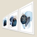 Set 3 tablouri decorative, 3P3853NISCT-006, Lemn, Bleumarin / Albastru / Nurcă / Alb