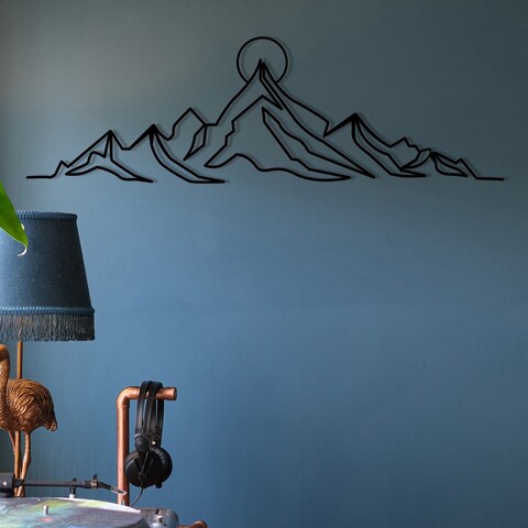 Decoratiune de perete, Everest, Dimensiuni: 119,5 x 37 cm, Negru