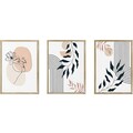 Set 3 tablouri decorative, Artvmodel22-Ahsap, MDF, Multicolor