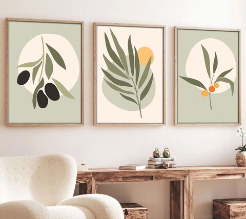 Set 3 tablouri decorative, Huhu116, Lemn masiv, Multicolor