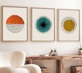 Set 3 tablouri decorative, Huhu12, Lemn masiv, Multicolor