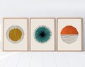 Set 3 tablouri decorative, Huhu12, Lemn masiv, Multicolor